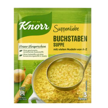 KNORR S.L. Buchstaben Suppe (Noodle Alphabet Letter Soup) 82g 