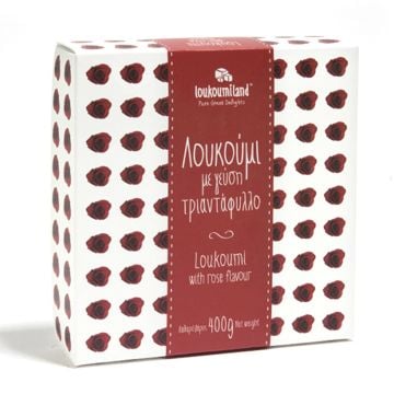Loukumiland Turkish Delight (Loukoumi) with Rose Flavor 400g