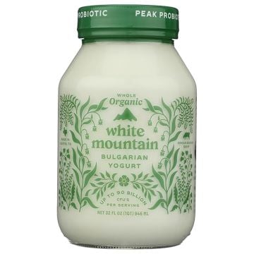 White Mountain ORGANIC Bulgarian Whole Milk Yogurt  (glass jar) 946ml