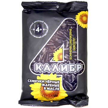 Oiled Roasted Sunflower Seeds CALIBER-4 extra without salt (black package) 220g