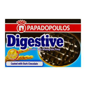 Papadopoulos Digestive Dark Choco Biscuits 200g