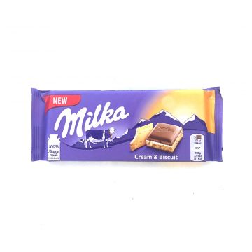 Milka Chocolate Cream & Biscuit 100g