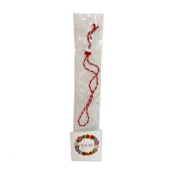 Martenitza Bracelet with White & Red Beads