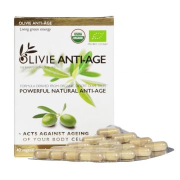 OLIVIE ANTI-AGE Organic Olive leaf extract -Food Supplement 40 capsules x 500mg