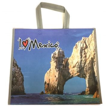 I Love Mexico Reusable Shopping Bag (Chichen Itza & Arch of Cabo San Lucas)