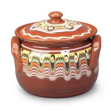 Clay Small Cooking Pot Traditional Red 0.7L 