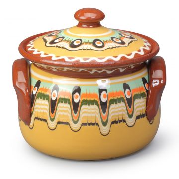 Clay Small Cooking Pot Traditional Yellow 0.7L