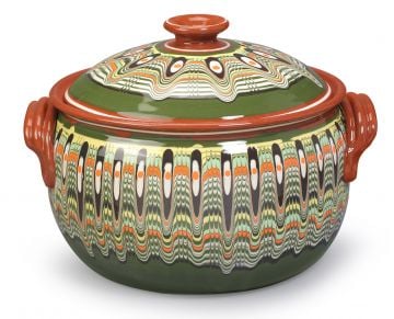 Clay Cooking Pot Traditional Green 5L 
