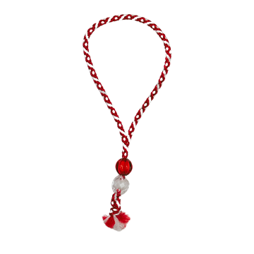 Martenitza Bracelet with White & Red Beads