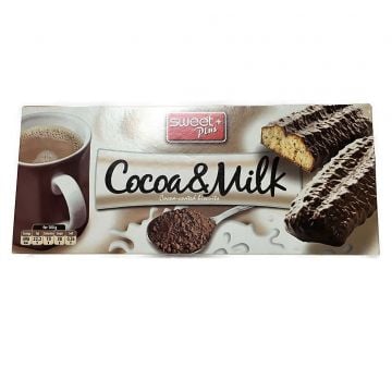 Sweet+ Cocoa & Milk Cocoa Coated Biscuits 150g