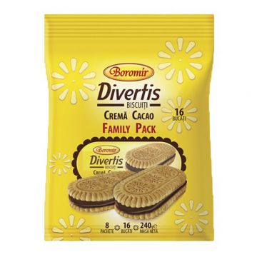 BOROMIR Biscuits DIVERTIS with Cocoa Cream Family Pack 240g