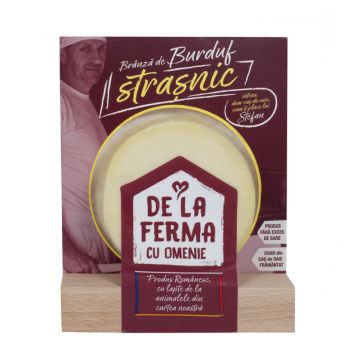 De La Ferma Branza de Burduf Strasnic Kneaded Cheese from Sheep Milk 200g(7.05 Oz)