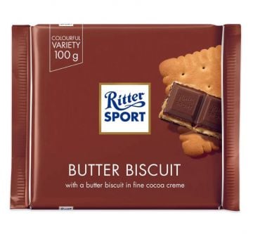 Ritter Sport Milk Chocolate with Butter Biscuit & Cocoa Creme (Knusper Keks) 100g