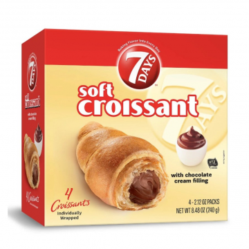 7 Days Soft Croissant with CHOCOLATE Cream Filling 60gx4