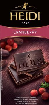 Heidi Dark Chocolate with Cranberry 80g