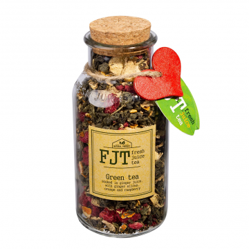 FJT Grean Tea in Ginger Juice with Ginger Slices, Orange and Raspberry 130g