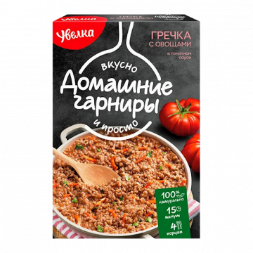 UVELKA Domashnie Garnir Buckwheat with Vegetables & Tomato Sauce 300g