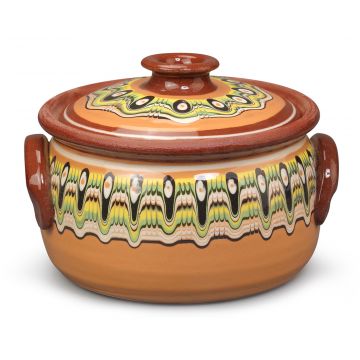 Clay Cooking Pot Traditional Orange 1.5L