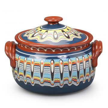 Clay Cooking Pot Traditional  Blue 2L
