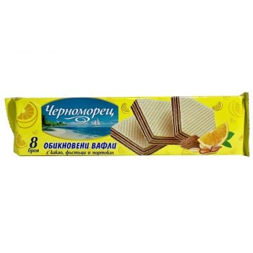 Chernomorets Plain Wafer with Cocoa , Orange and Peanuts 8pcs 210g