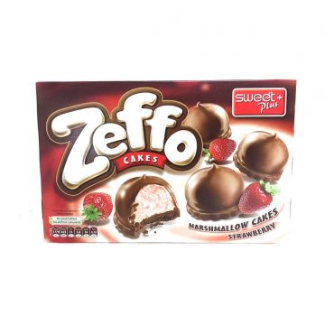 ZEFFO Cocoa Coated Marshmallow Cakes Strawberry 150g