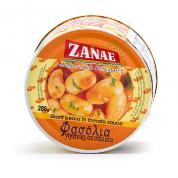 Zanae Greek Giant Beans in Tomato Sauce Tin 280Gg