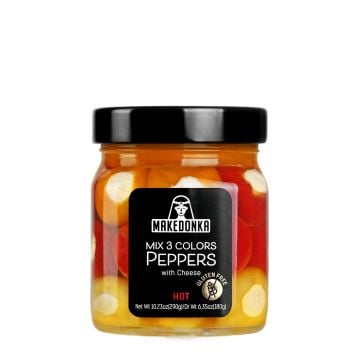 MAKEDONKA Mix 3 Colors HOT Peppers with Cheese SMALL 290g