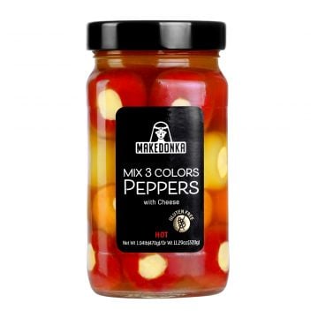 MAKEDONKA Mix 3 Colors HOT Peppers with Cheese Medium 470g