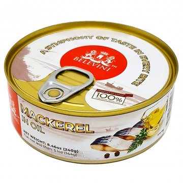 BELEVINI Mackerel in Oil 8.46oz (240g)