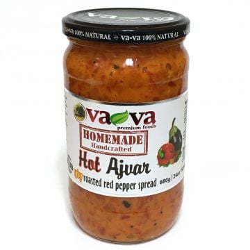VaVa Home Made Ajvar Hot Roasted  Pepper Spread 680g