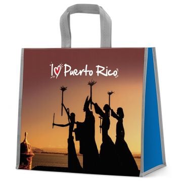 I Love Puerto Rico Reusable Shopping Bag (Church)
