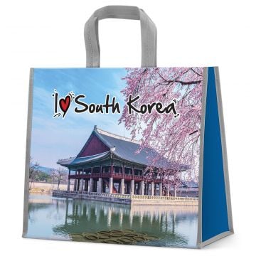 I Love South Korea Reusable Shopping Bag (Pink Tree) 