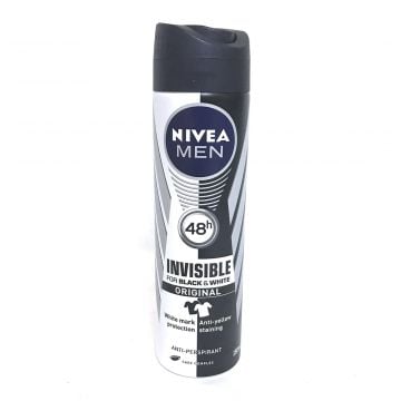 Nivea Deo Spray Black & White Invisible ORIGINAL men 150ml