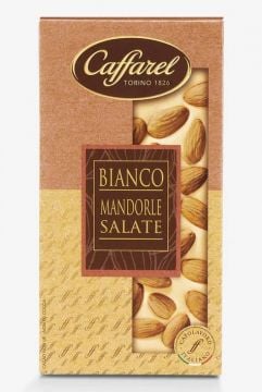 CAFFAREL WHITE SALTED ALMOND BAR 150g