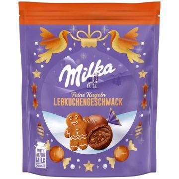Milka Christmas Chocolate Balls Ginger Cookie (Lebkuchen Geschmack) 90g
