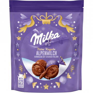 Milka Chrismas Chocolate Balls (Feine Kugeln) Alpenmilch 90g