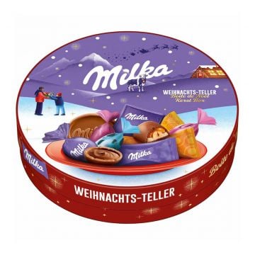 Milka Round Christmas Gift Box Weihnachts Teller 202g