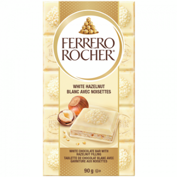 FERRERO ROCHER White Hazelnut Chocolate Bar 90g