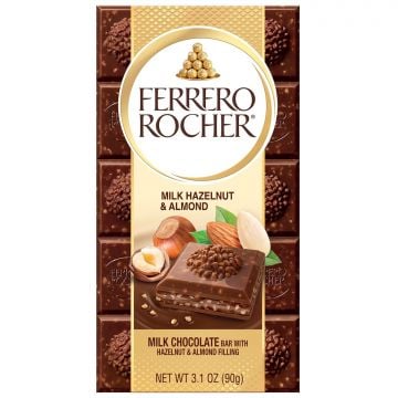 FERRERO ROCHER Milk Hazelnut & Almond Chocolate Bar 90g