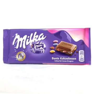 Шоколад Milka с шарени бонбонки Bunte Kakaolinsen 100г