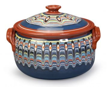 Clay Cooking Pot Traditional Blue 5L
