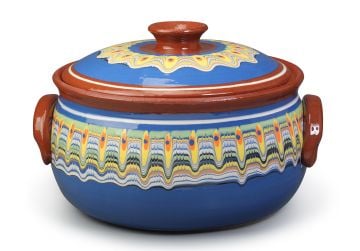 Clay Cooking Pot Traditional Blue 6L