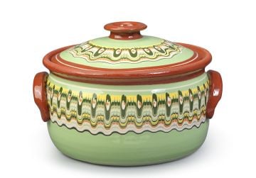 Clay Cooking Pot Traditional Light Green 6L 