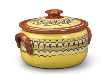 Clay Cooking Pot Traditional Yellow 6L