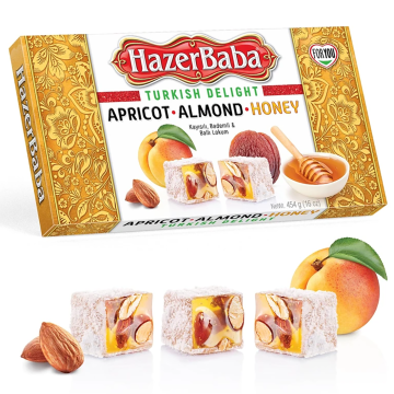 Hazer Baba Apricot - Almond - Honey Turkish Delight 454g