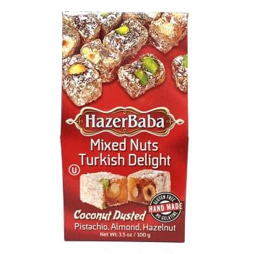 Hazerbaba Mixed Nuts Coconut Turkish Delight 100g