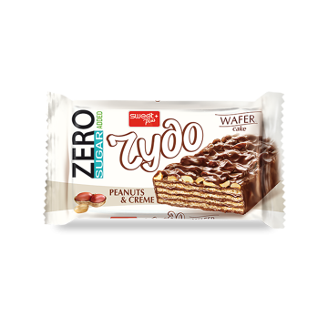 CHUDO ZERO SUGAR ADDED wafer with peanut and cocoa-milk coating 38g