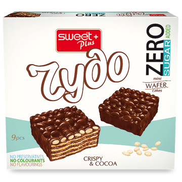 CHUDO ZERO SUGAR ADDED wafer with crispy and cocoa-milk coating 100g